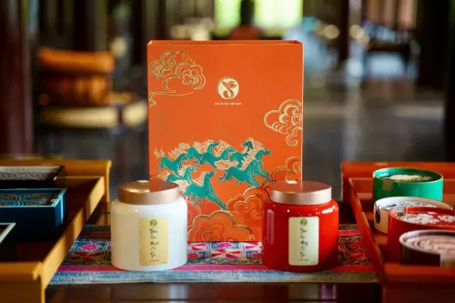 Hộp đựng trà đôi Bát Mã PK